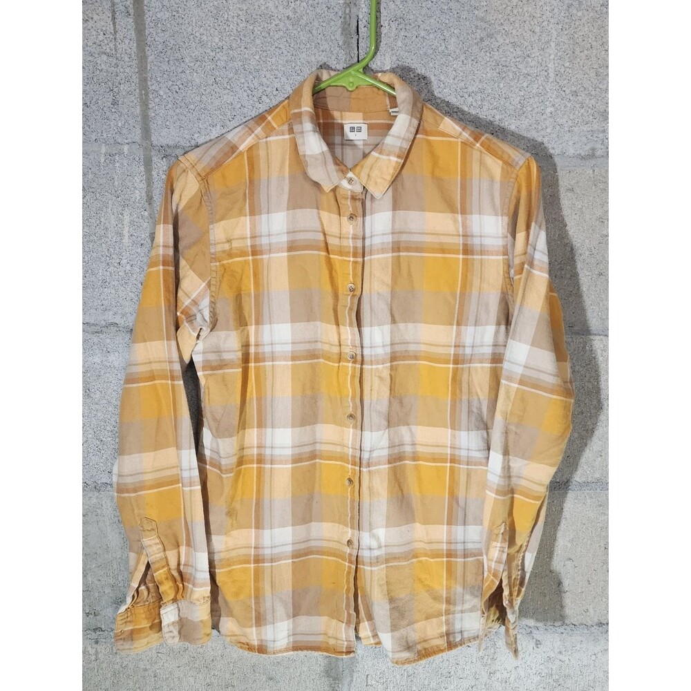 Uniqlo Long Sleeve Button-Up Women's Plaid Shirt Size S